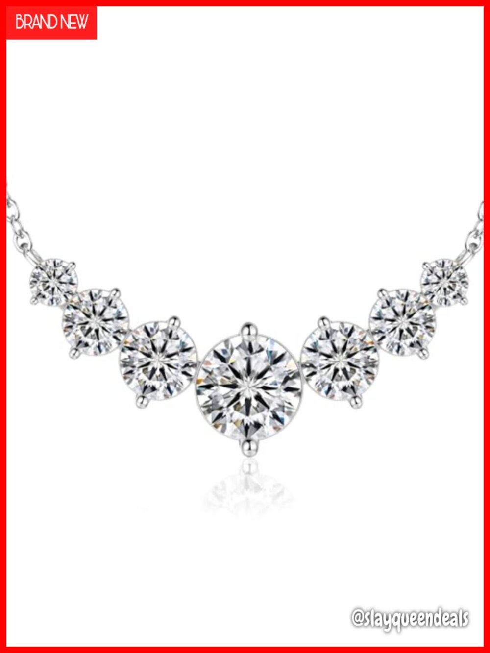 18K Gold Plated Sterling Silver Moissanite Necklace 7.6ct Pendant Women